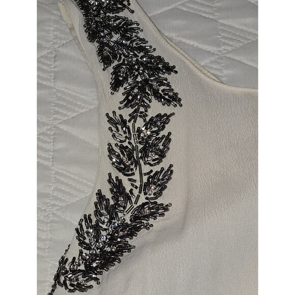 Topshop Cream Beaded Jeweled Sleeveless Cutout Back‎ Blouse Tank Top U.S. Sz 4 - Picture 10 of 10